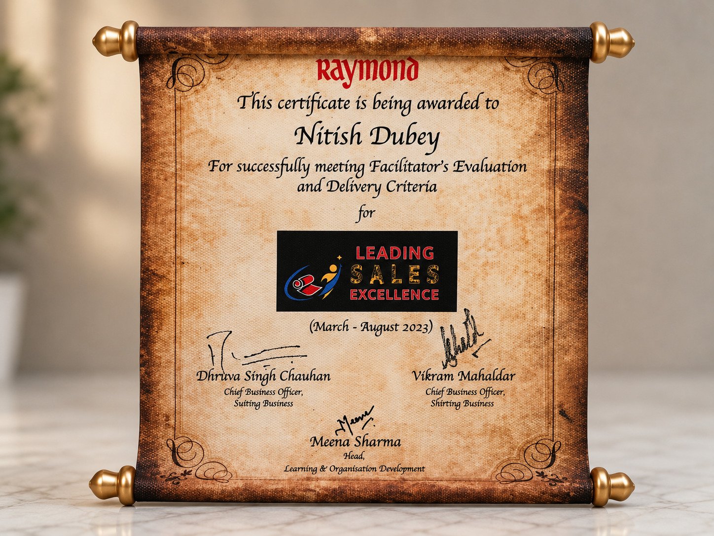 Award or certificate 3